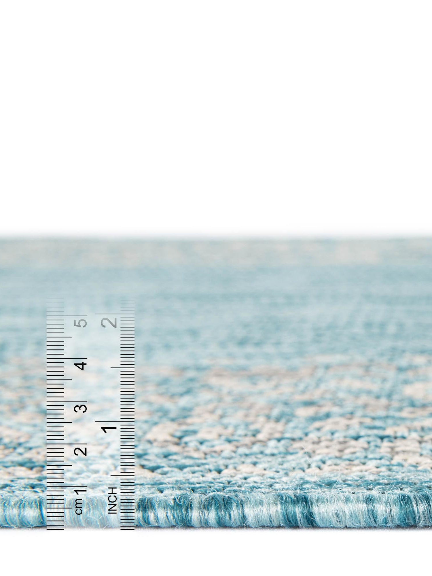 Aqua 7' 1 x 10' Outdoor Border Rectangle Area Rug Weather Resistant for Patio, Deck, Terrace, Balcony, Porch 100% Polypropylene Classic Bordered Carpet for Sale at Rug Engine