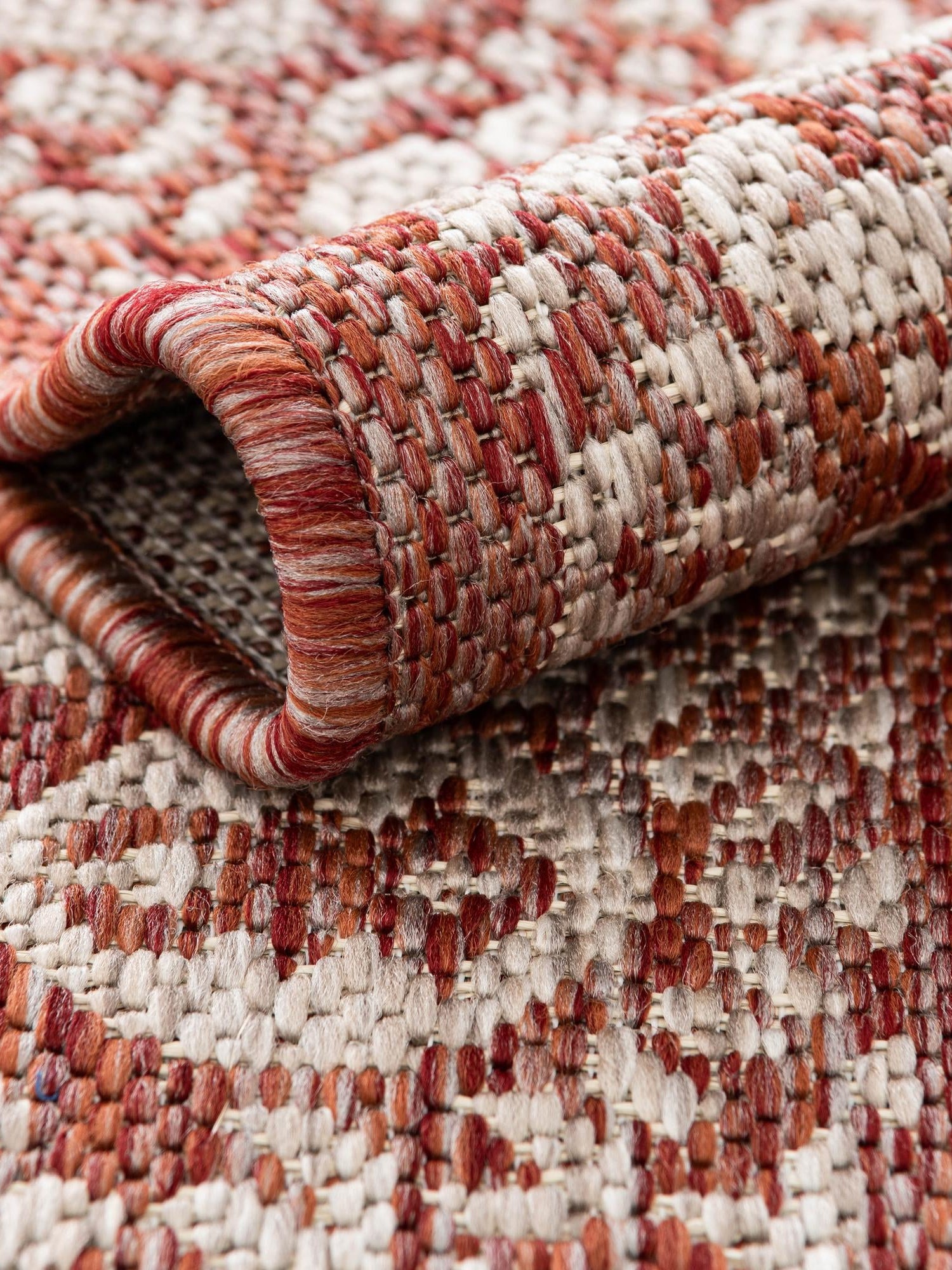 Rust Red 5' 3 x 8' Outdoor Border Rectangle Area Rug Weather Resistant for Patio, Deck, Terrace, Balcony, Porch 100% Polypropylene Classic Bordered Carpet for Sale at Rug Engine