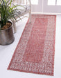 Rust Red 2' x 6' 1 Outdoor Border Runner Area Rug Weather Resistant for Patio, Deck, Terrace, Balcony, Porch 100% Polypropylene Classic Bordered Carpet for Sale at Rug Engine