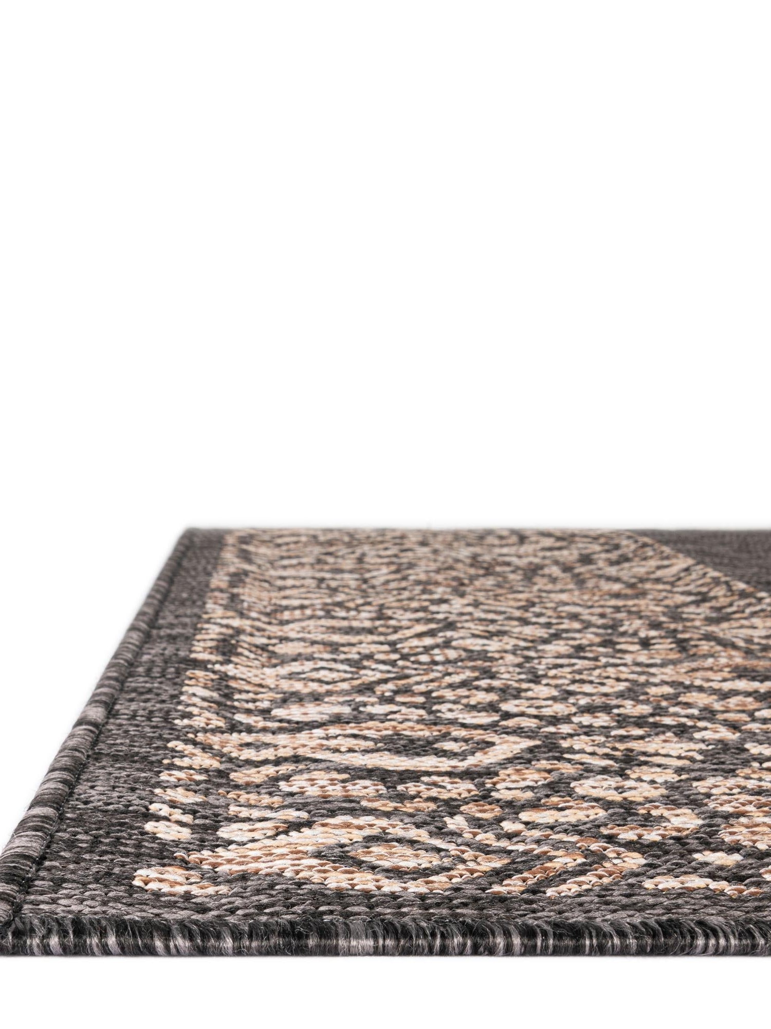 Charcoal Gray 7' 10 x 11' Outdoor Border Rectangle Area Rug Weather Resistant for Patio, Deck, Terrace, Balcony, Porch 100% Polypropylene Classic Bordered Carpet for Sale at Rug Engine