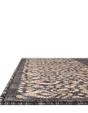 Charcoal Gray 7' 10 x 11' Outdoor Border Rectangle Area Rug Weather Resistant for Patio, Deck, Terrace, Balcony, Porch 100% Polypropylene Classic Bordered Carpet for Sale at Rug Engine