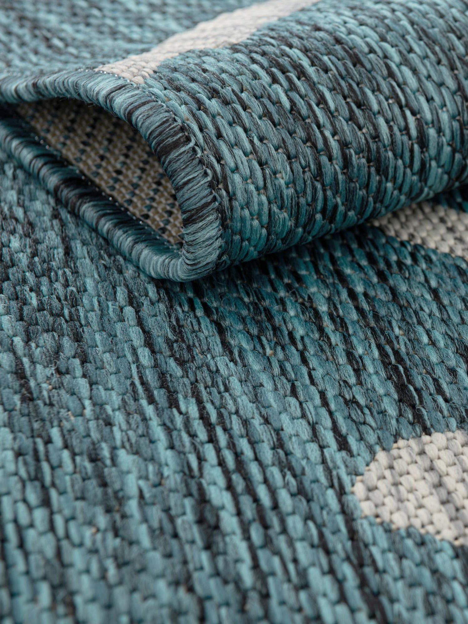 Teal 9' x 12' Outdoor Botanical Rectangle Area Rug Weather Resistant for Patio, Deck, Terrace, Balcony, Porch Polypropylene Garden Floral Tropical Carpet for Sale at Rug Engine