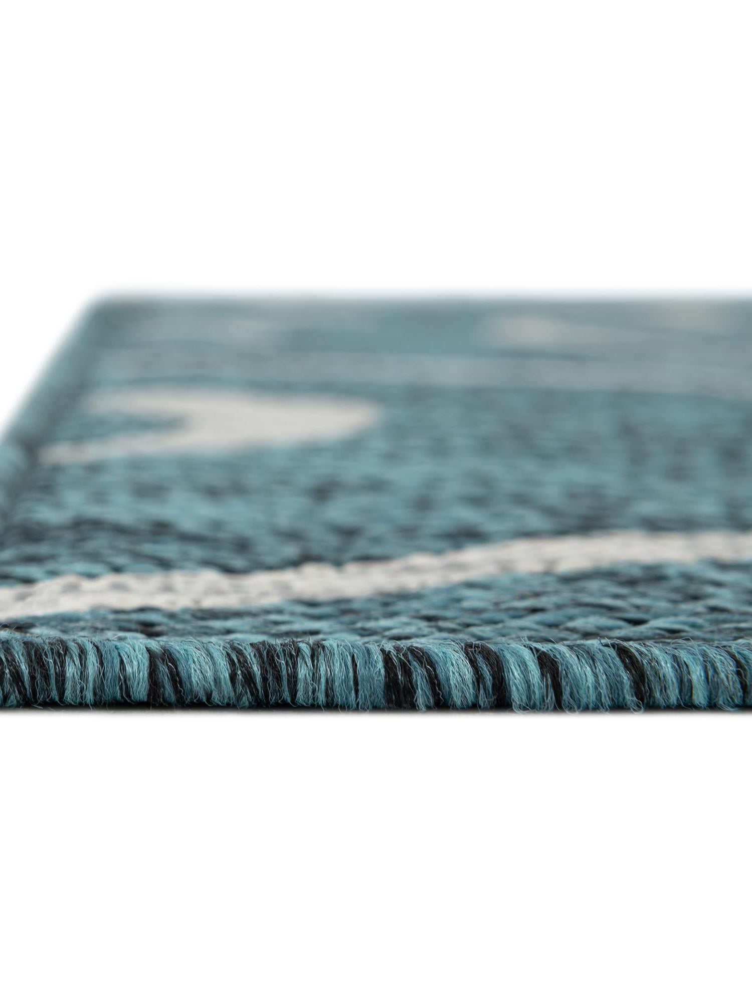Teal 7' 10 x 11' Outdoor Botanical Rectangle Area Rug Weather Resistant for Patio, Deck, Terrace, Balcony, Porch Polypropylene Garden Floral Tropical Carpet for Sale at Rug Engine