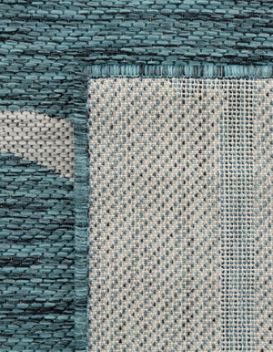 Teal 9' x 12' Outdoor Botanical Rectangle Area Rug Weather Resistant for Patio, Deck, Terrace, Balcony, Porch Polypropylene Garden Floral Tropical Carpet for Sale at Rug Engine