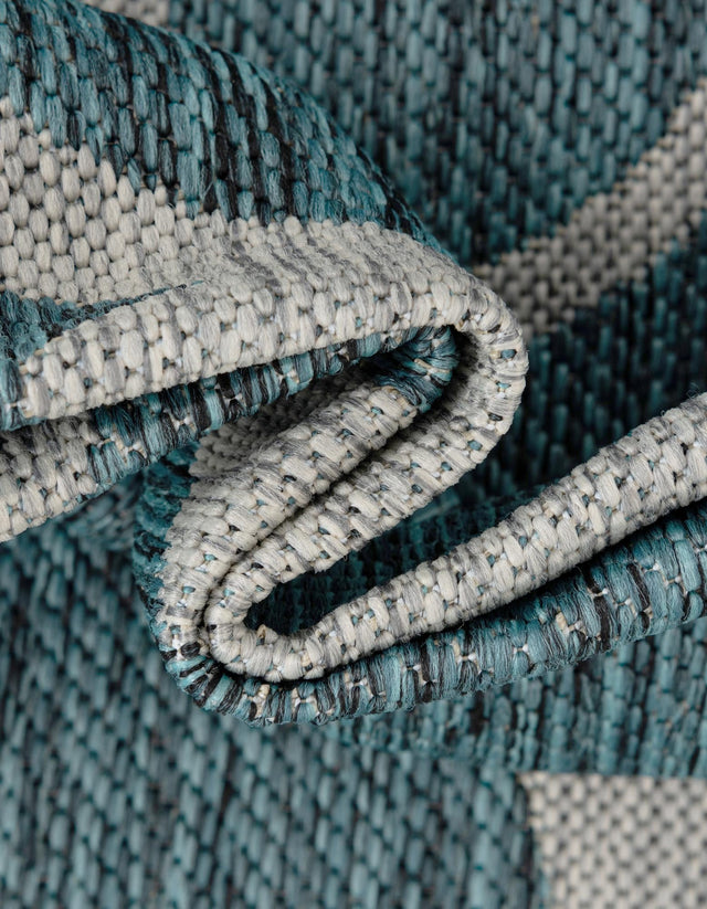 Teal 2' x 6' 1 Outdoor Botanical Runner Rug