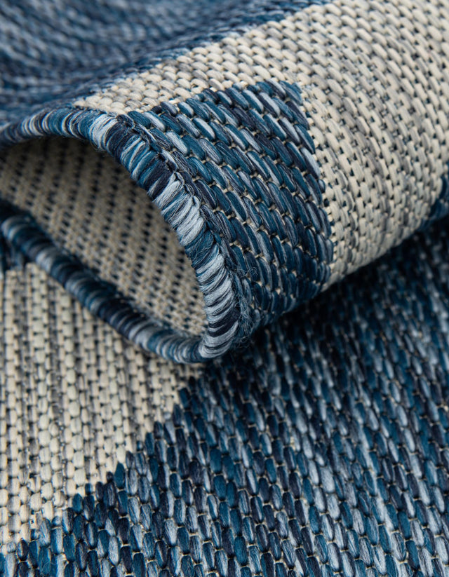 Blue 7' 1 x 10' Outdoor Botanical Rectangle Rug