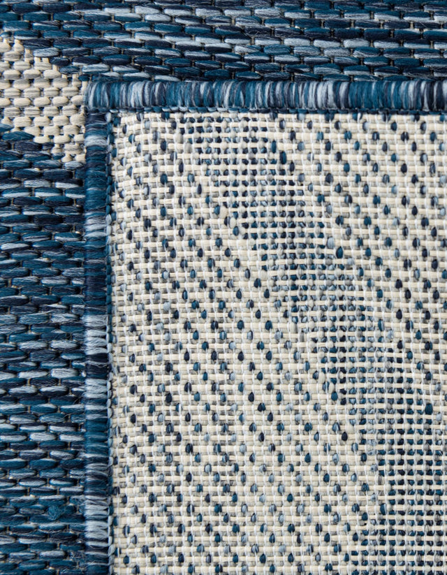 Blue 7' 1 x 10' Outdoor Botanical Rectangle Rug