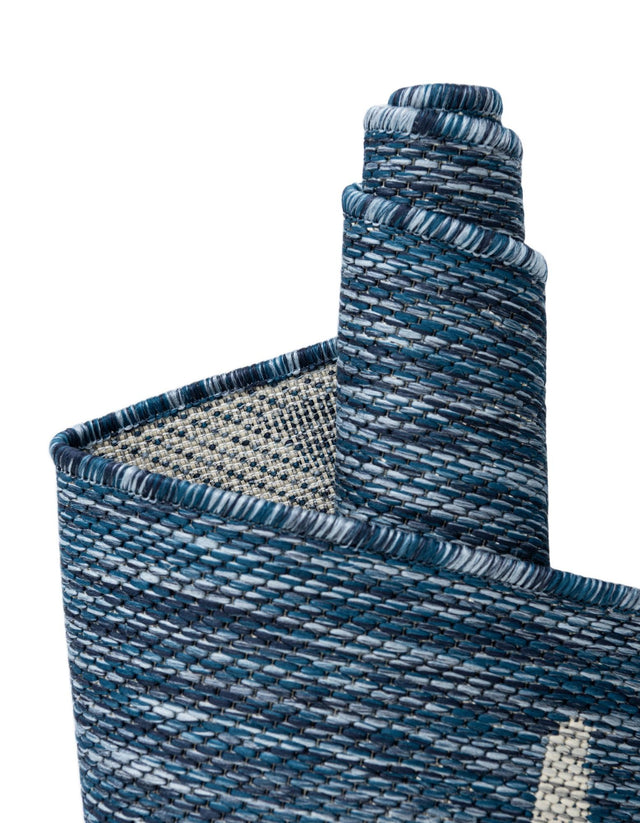 Blue 6' 1 x 9' Outdoor Botanical Rectangle Rug