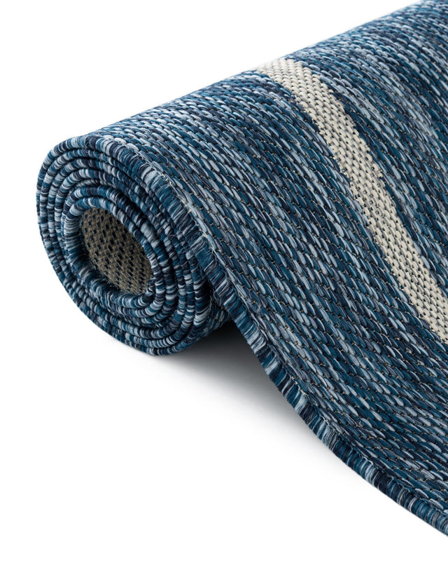 Blue 6' 1 x 9' Outdoor Botanical Rectangle Rug