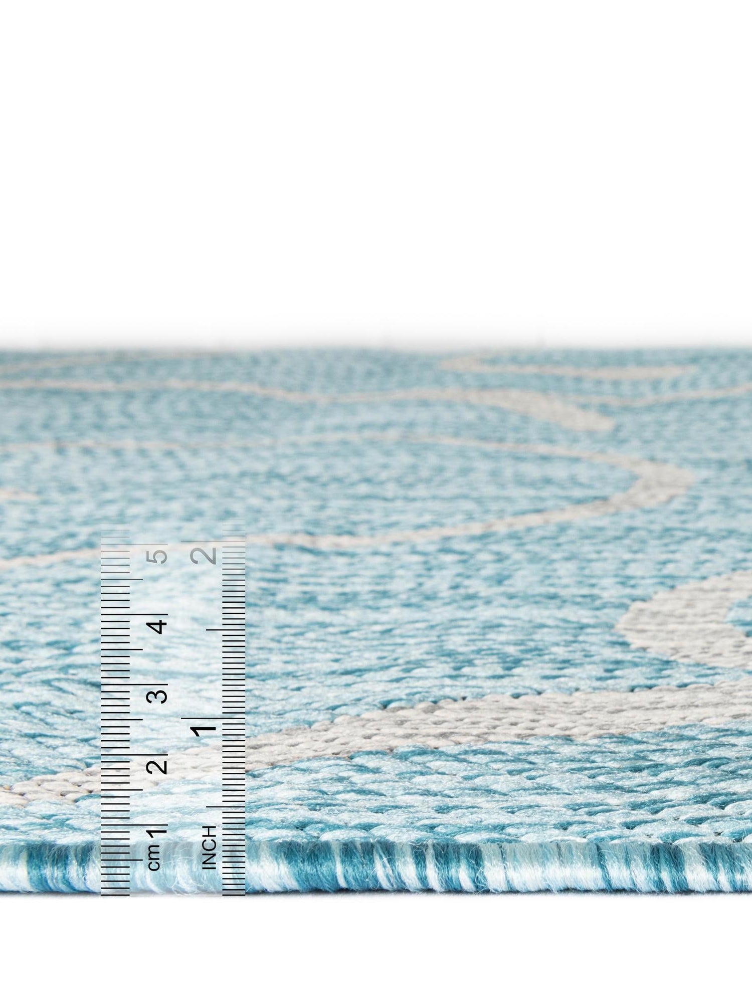 Light Aqua 7' 1 x 10' Outdoor Botanical Rectangle Area Rug Weather Resistant for Patio, Deck, Terrace, Balcony, Porch Polypropylene Garden Floral Tropical Carpet for Sale at Rug Engine