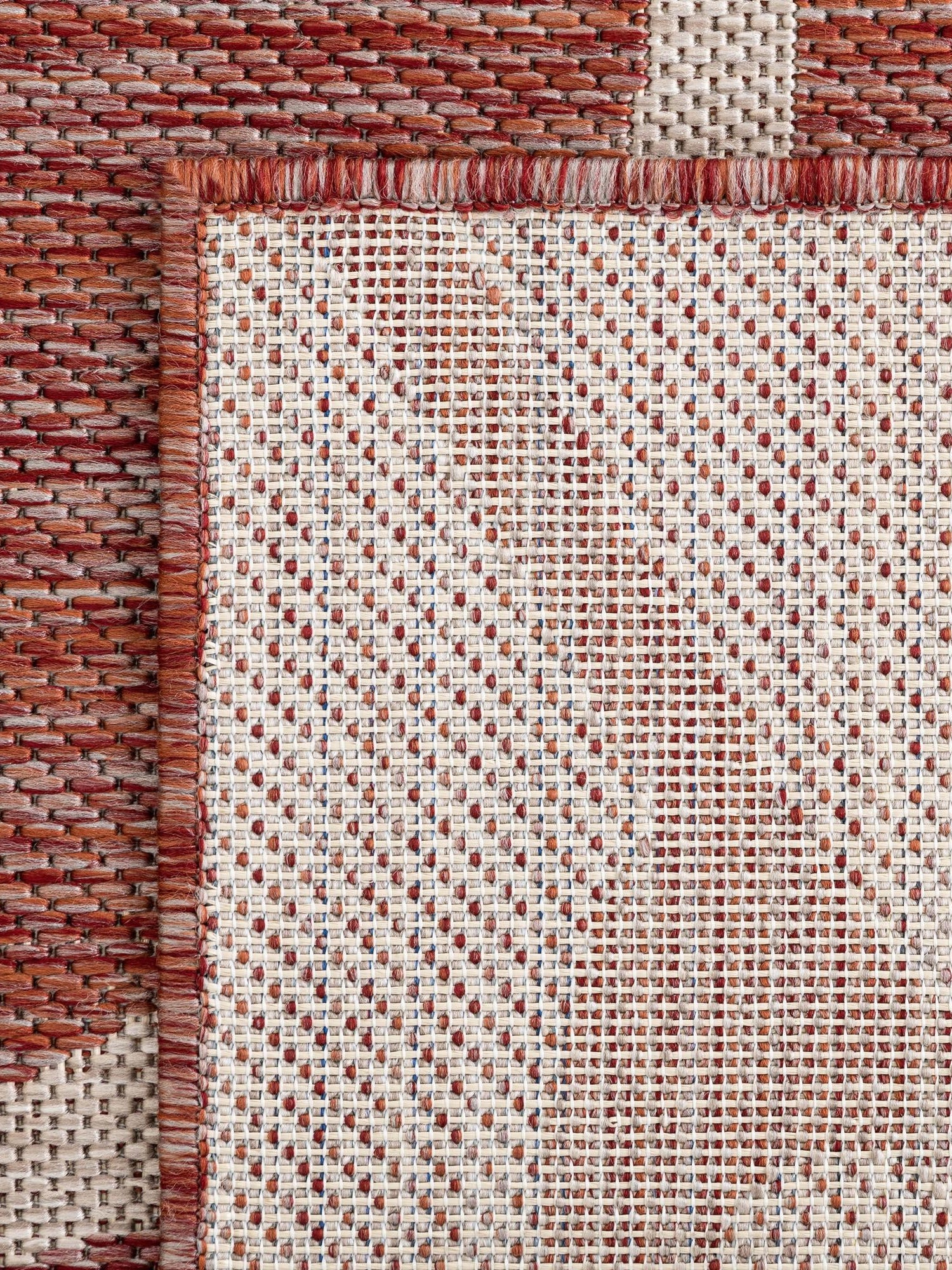 Rust Red 7' 1 x 10' Outdoor Botanical Rectangle Area Rug Weather Resistant for Patio, Deck, Terrace, Balcony, Porch Polypropylene Garden Floral Tropical Carpet for Sale at Rug Engine
