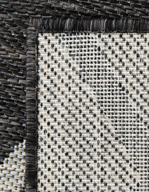 Charcoal Gray 6' 1 x 9' Outdoor Botanical Rectangle Area Rug Weather Resistant for Patio, Deck, Terrace, Balcony, Porch Polypropylene Garden Floral Tropical Carpet for Sale at Rug Engine