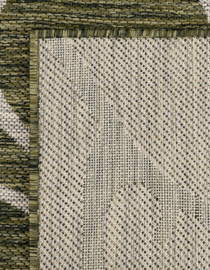 Green 7' 10 x 11' Outdoor Botanical Rectangle Area Rug Weather Resistant for Patio, Deck, Terrace, Balcony, Porch Polypropylene Garden Floral Tropical Carpet for Sale at Rug Engine