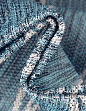 Teal 4' 1 x 6' 1 Outdoor Botanical Rectangle Area Rug Weather Resistant for Patio, Deck, Terrace, Balcony, Porch