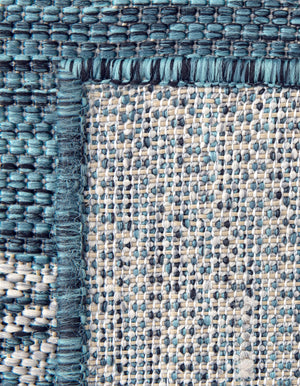 Teal 7' 1 x 10' Outdoor Botanical Rectangle Area Rug Weather Resistant for Patio, Deck, Terrace, Balcony, Porch Polypropylene Garden Floral Tropical Carpet for Sale at Rug Engine