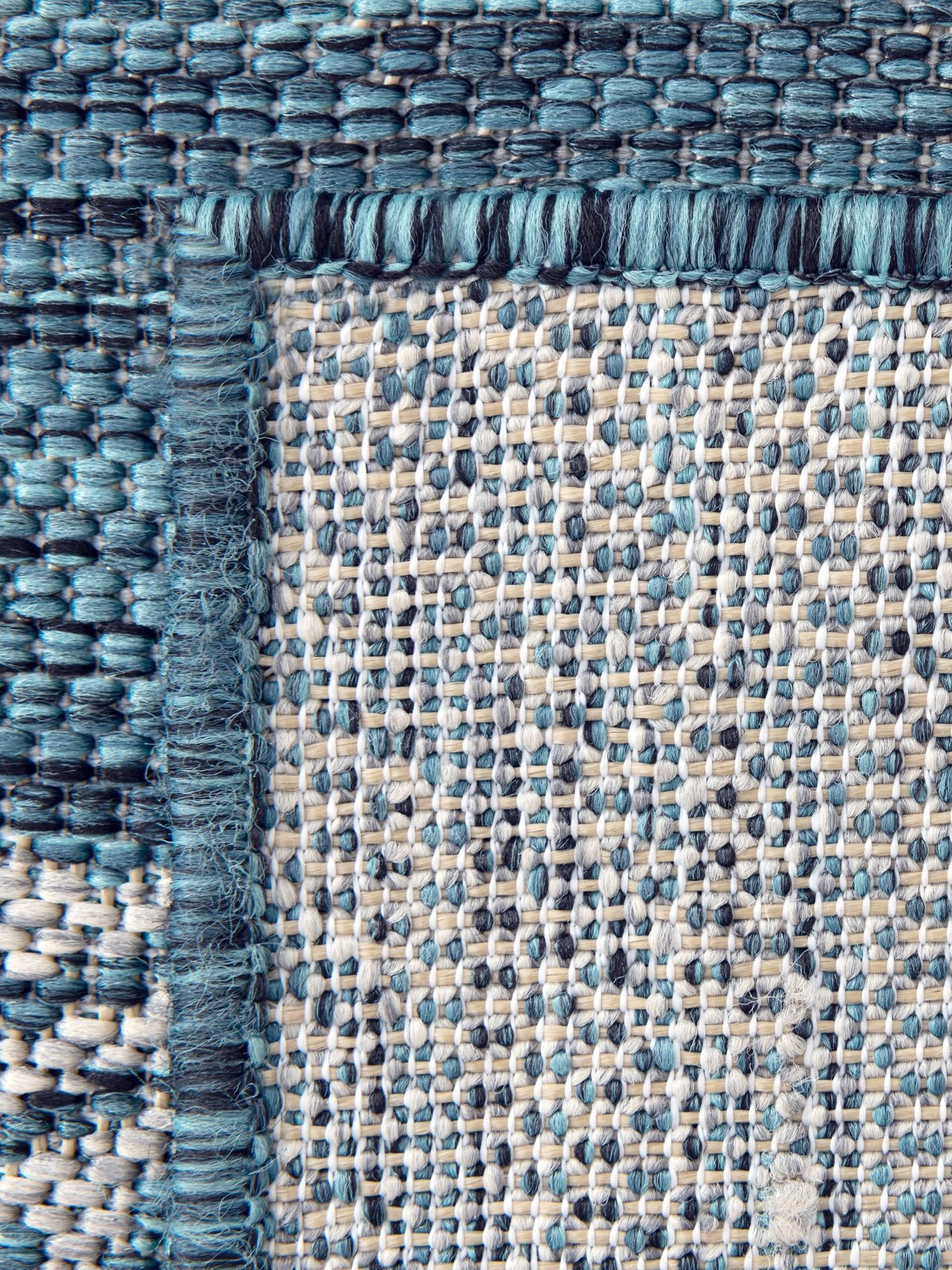 Teal 7' 10 x 11' Outdoor Botanical Rectangle Area Rug Weather Resistant for Patio, Deck, Terrace, Balcony, Porch Polypropylene Garden Floral Tropical Carpet for Sale at Rug Engine