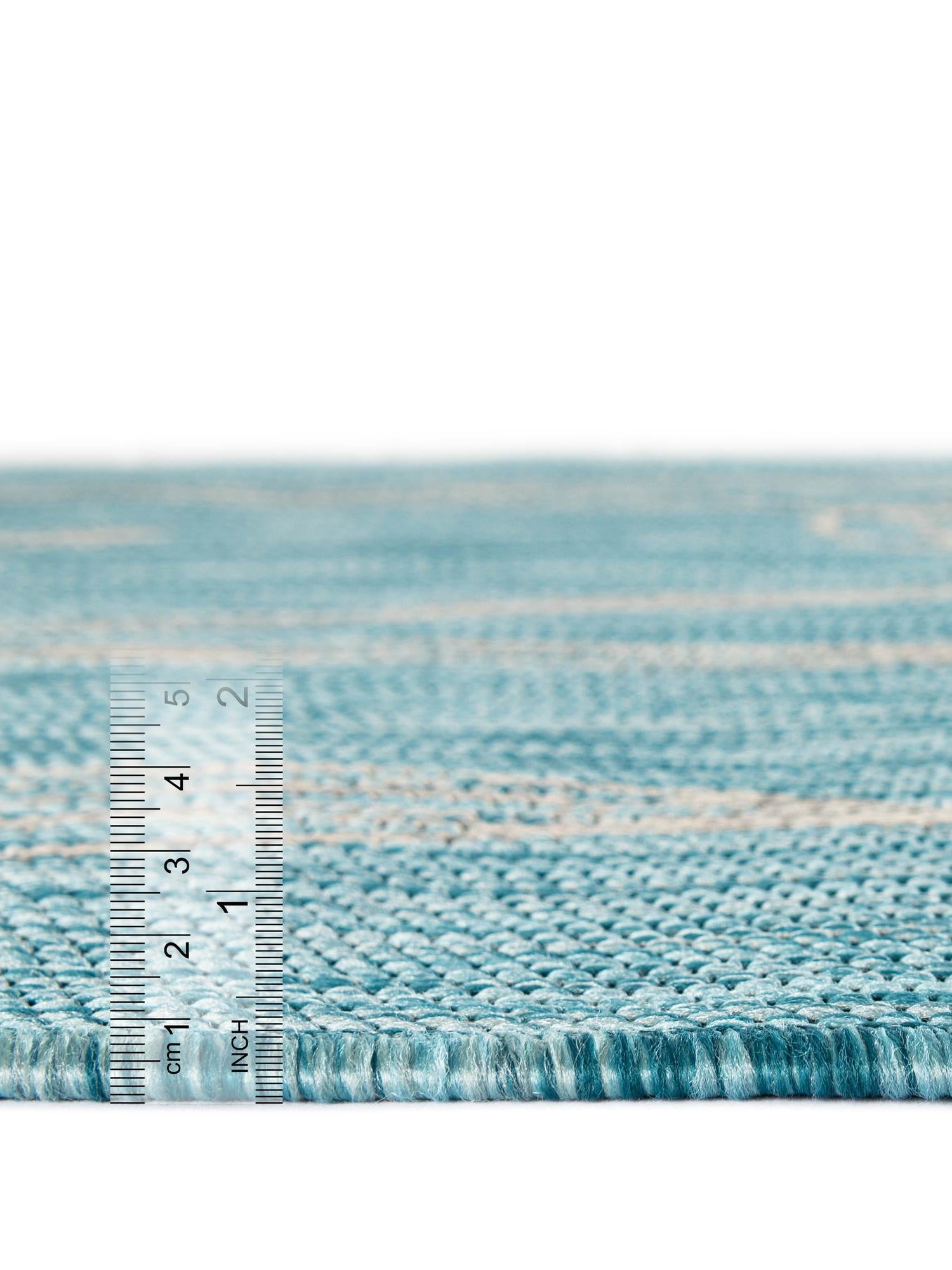 Light Aqua 4' 1 x 6' 1 Outdoor Botanical Rectangle Area Rug Weather Resistant for Patio, Deck, Terrace, Balcony, Porch Polypropylene Garden Floral Tropical Carpet for Sale at Rug Engine