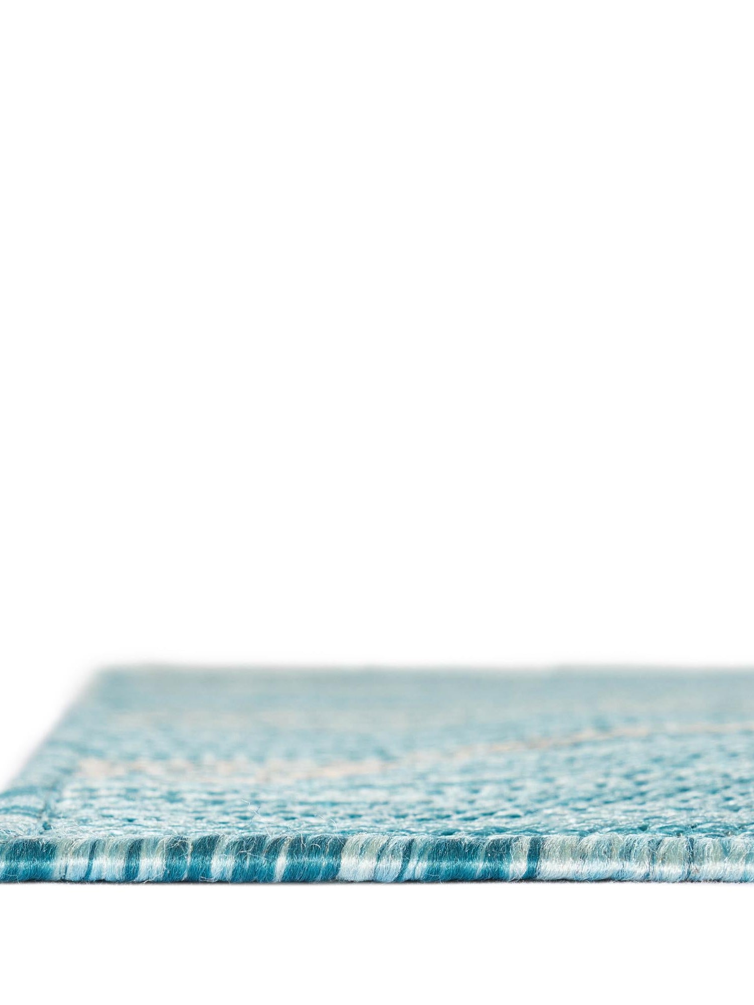 Light Aqua 4' 1 x 6' 1 Outdoor Botanical Rectangle Area Rug Weather Resistant for Patio, Deck, Terrace, Balcony, Porch Polypropylene Garden Floral Tropical Carpet for Sale at Rug Engine