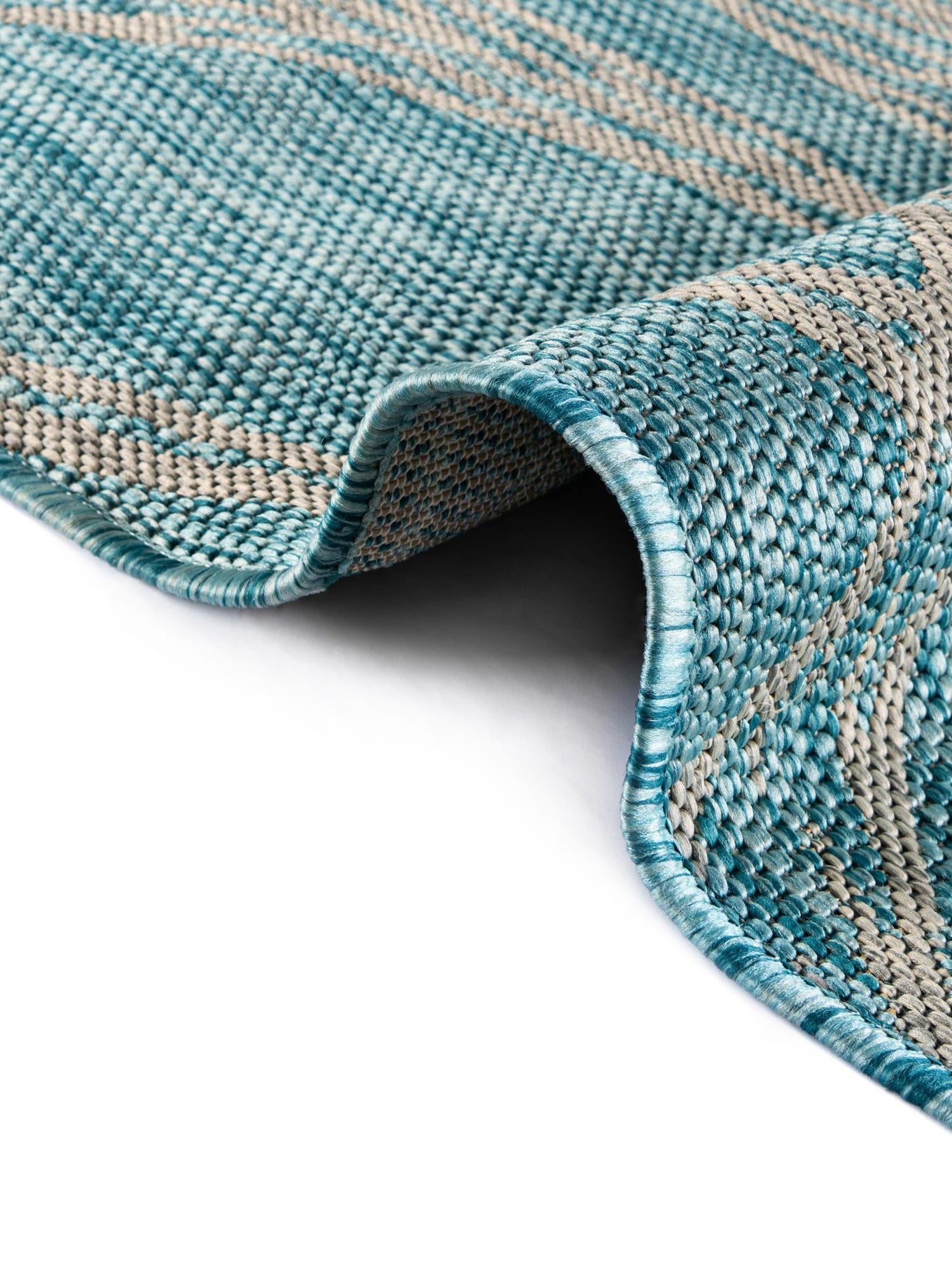 Light Aqua 6' 1 x 9' Outdoor Botanical Rectangle Area Rug Weather Resistant for Patio, Deck, Terrace, Balcony, Porch Polypropylene Garden Floral Tropical Carpet for Sale at Rug Engine