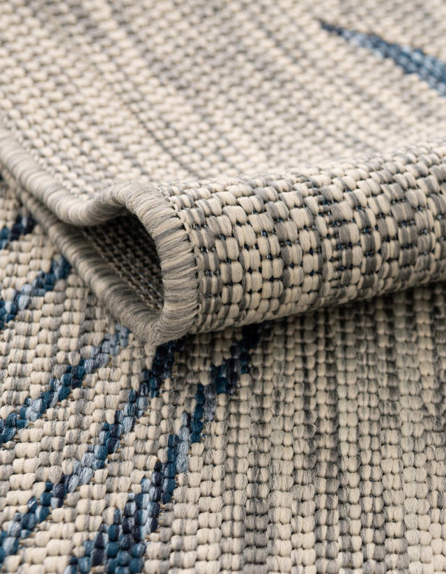 Light Gray 6' 1 x 9' Outdoor Botanical Rectangle Area Rug Weather Resistant for Patio, Deck, Terrace, Balcony, Porch Polypropylene Garden Floral Tropical Carpet for Sale at Rug Engine