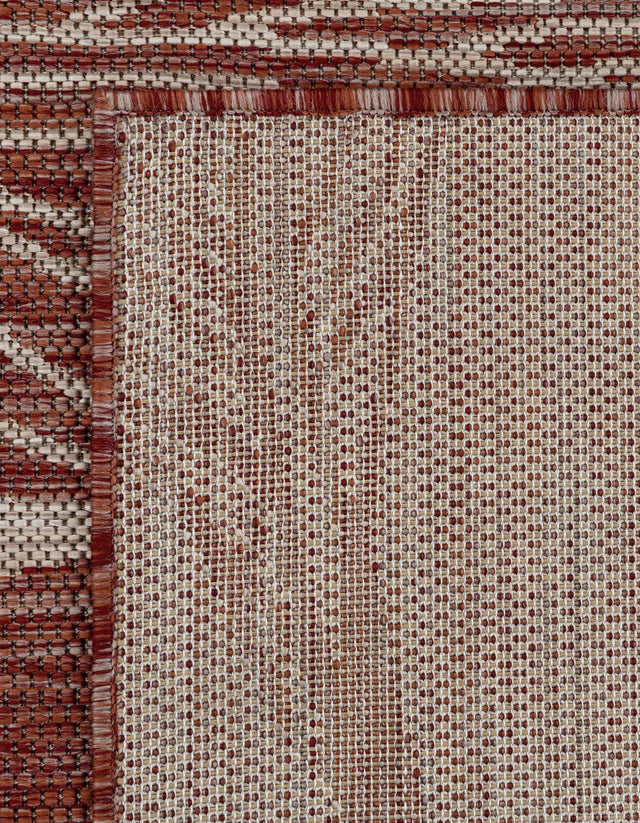 Rust Red 7' 10 x 11' Outdoor Botanical Rectangle Area Rug Weather Resistant for Patio, Deck, Terrace, Balcony, Porch Polypropylene Garden Floral Tropical Carpet for Sale at Rug Engine