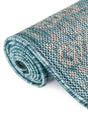 Aqua 13' 1 x 13' 1 Outdoor Border Round Area Rug Weather Resistant for Patio, Deck, Terrace, Balcony, Porch 100% Polypropylene Classic Bordered Carpet for Sale at Rug Engine