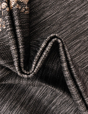 Charcoal Gray 4' 1 x 4' 1 Outdoor Border Round Rug