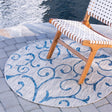 Gray 10' 8 x 10' 8 Outdoor Botanical Round Area Rug Weather Resistant for Patio, Deck, Terrace, Balcony, Porch Polypropylene Garden Floral Tropical Carpet for Sale at Rug Engine