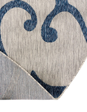 Gray 4' 1 x 4' 1 Outdoor Botanical Round Area Rug Weather Resistant for Patio, Deck, Terrace, Balcony, Porch Polypropylene Garden Floral Tropical Carpet for Sale at Rug Engine