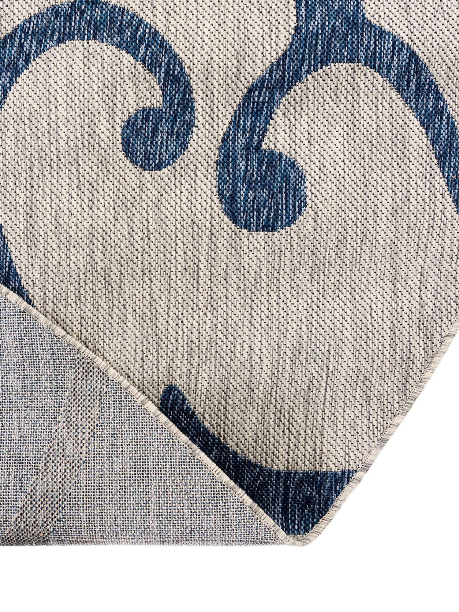 Gray 10' 8 x 10' 8 Outdoor Botanical Round Area Rug Weather Resistant for Patio, Deck, Terrace, Balcony, Porch Polypropylene Garden Floral Tropical Carpet for Sale at Rug Engine