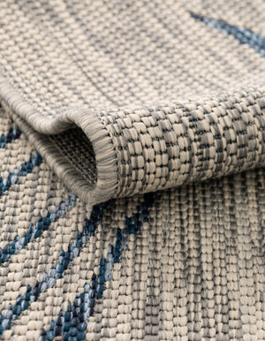 Light Gray 4' 1 x 4' 1 Outdoor Botanical Round Area Rug Weather Resistant for Patio, Deck, Terrace, Balcony, Porch Polypropylene Garden Floral Tropical Carpet for Sale at Rug Engine