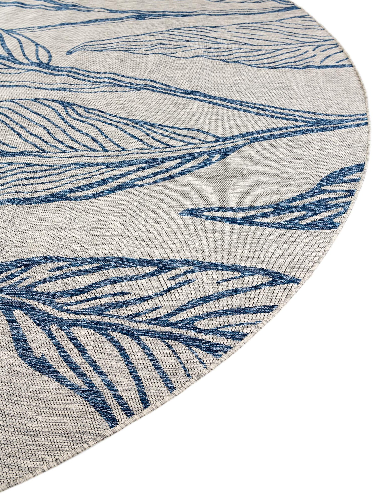 Light Gray 10' 8 x 10' 8 Outdoor Botanical Round Area Rug Weather Resistant for Patio, Deck, Terrace, Balcony, Porch Polypropylene Garden Floral Tropical Carpet for Sale at Rug Engine