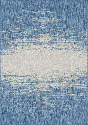 Blue 8' x 11' Outdoor Modern Rectangle Rug
