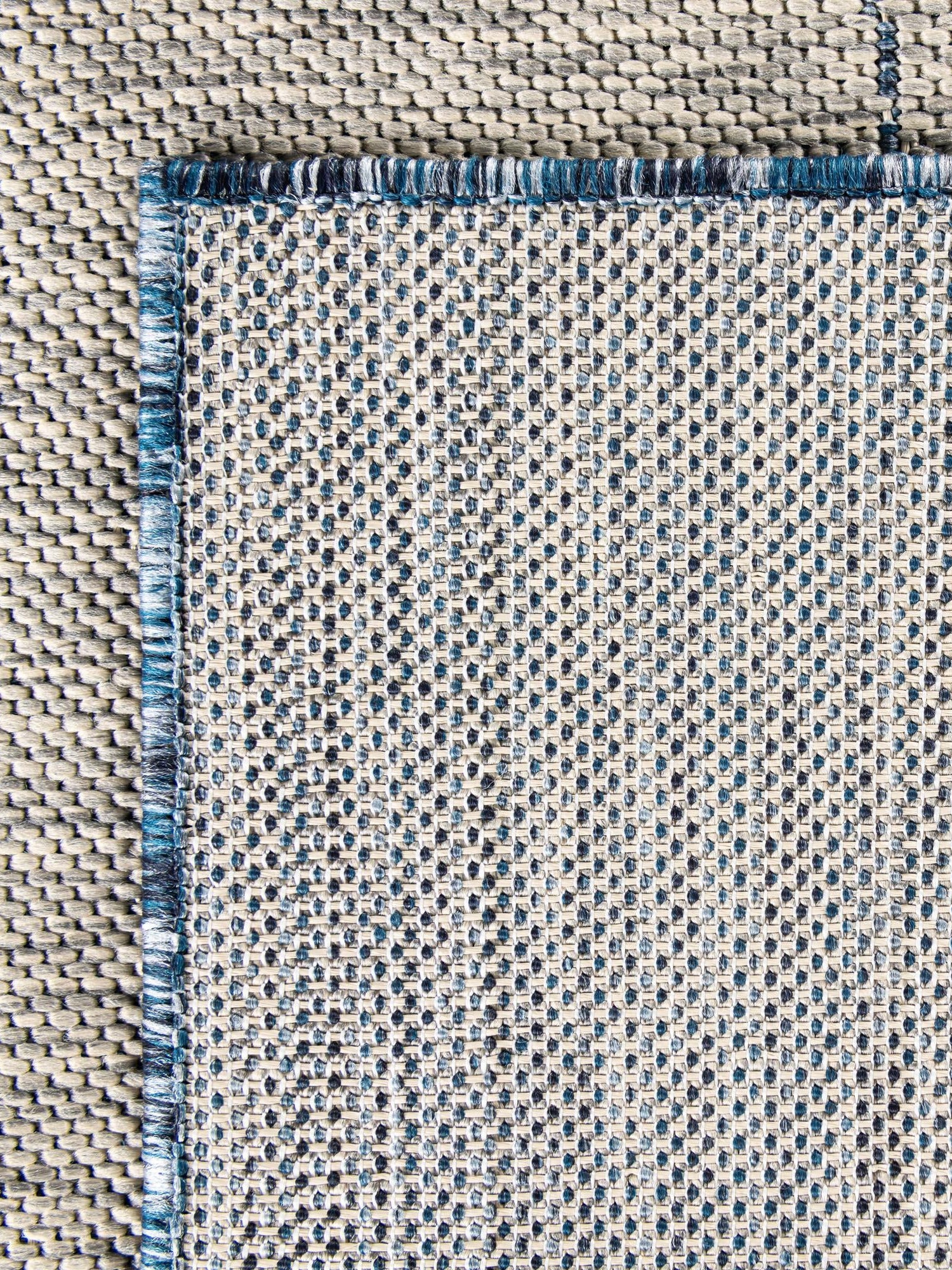 Blue 6' 1 x 9' Outdoor Modern Rectangle Area Rug Weather Resistant for Patio, Deck, Terrace, Balcony, Porch 100% Polypropylene Modern Outside Carpet for Sale at Rug Engine