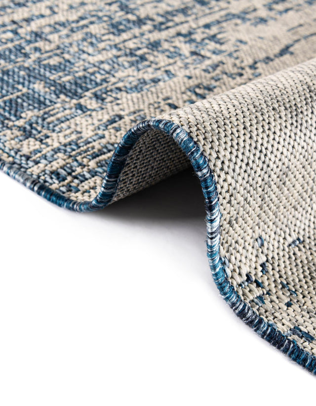 Blue 6' 1 x 9' Outdoor Modern Rectangle Area Rug Weather Resistant for Patio, Deck, Terrace, Balcony, Porch 100% Polypropylene Modern Outside Carpet for Sale at Rug Engine