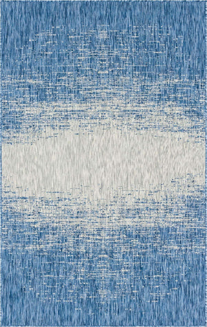 Blue 5' 3 x 8' Outdoor Modern Rectangle Rug