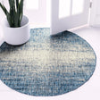Blue 10' 8 x 10' 8 Outdoor Modern Round Area Rug Weather Resistant for Patio, Deck, Terrace, Balcony, Porch 100% Polypropylene Modern Outside Carpet for Sale at Rug Engine
