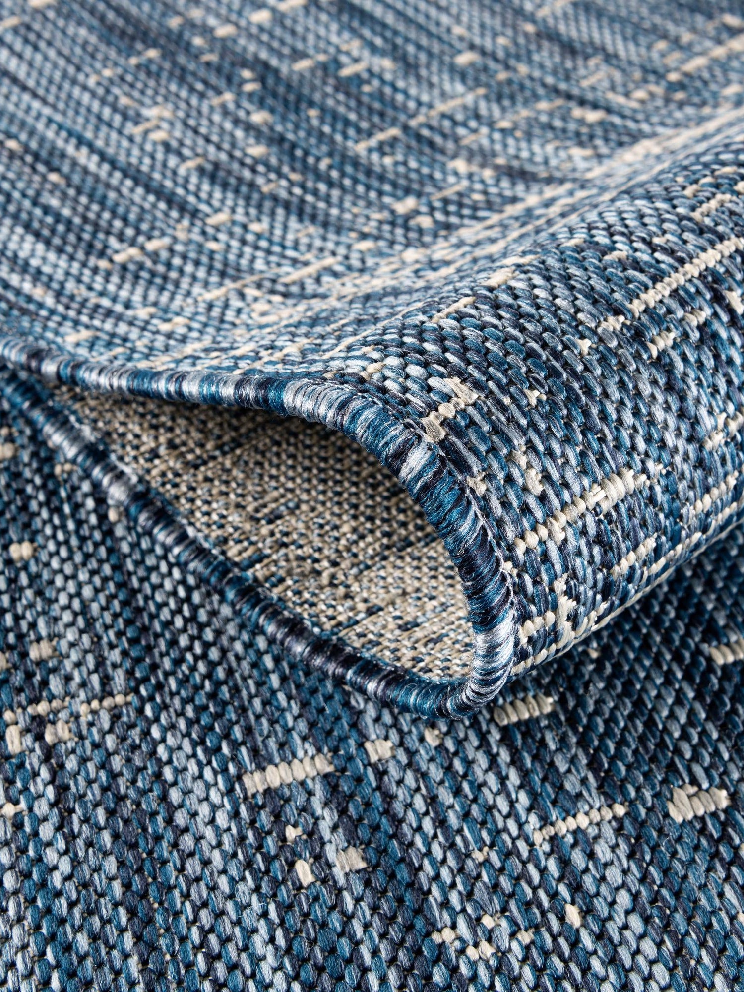Blue 4' 1 x 4' 1 Outdoor Modern Round Area Rug Weather Resistant for Patio, Deck, Terrace, Balcony, Porch 100% Polypropylene Modern Outside Carpet for Sale at Rug Engine