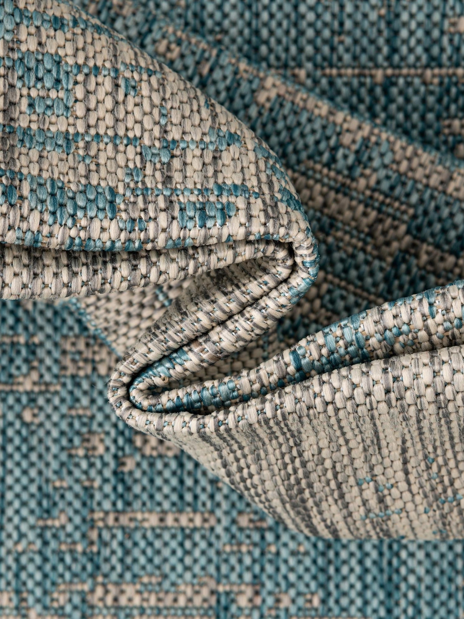 Aqua 9' x 12' Outdoor Modern Rectangle Area Rug Weather Resistant for Patio, Deck, Terrace, Balcony, Porch 100% Polypropylene Modern Outside Carpet for Sale at Rug Engine