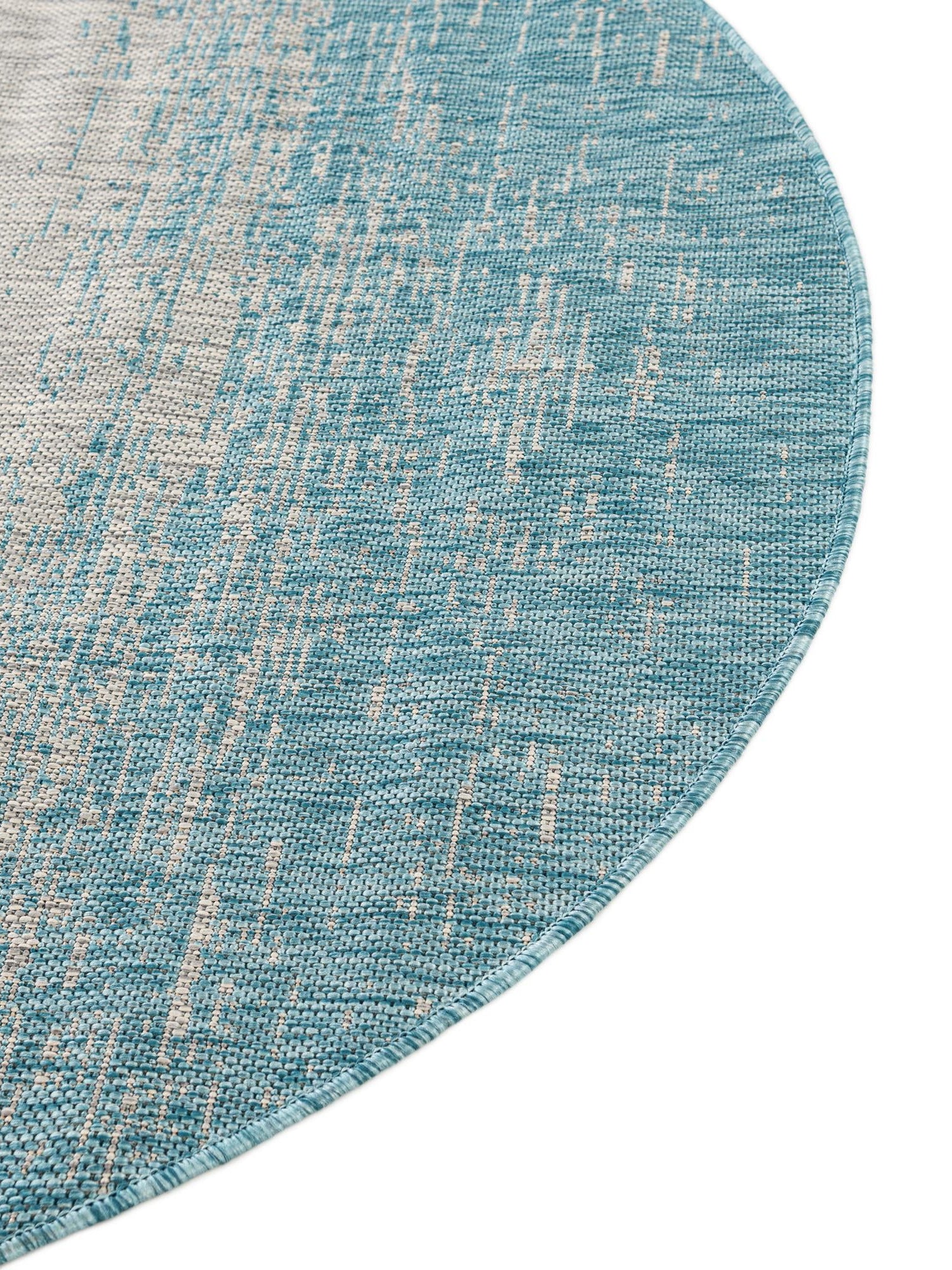 Aqua 4' 1 x 4' 1 Outdoor Modern Round Area Rug Weather Resistant for Patio, Deck, Terrace, Balcony, Porch 100% Polypropylene Modern Outside Carpet for Sale at Rug Engine