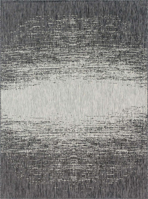 Charcoal Gray 9' x 12' Outdoor Modern Rectangle Area Rug Weather Resistant for Patio, Deck, Terrace, Balcony, Porch 100% Polypropylene Modern Outside Carpet for Sale at Rug Engine