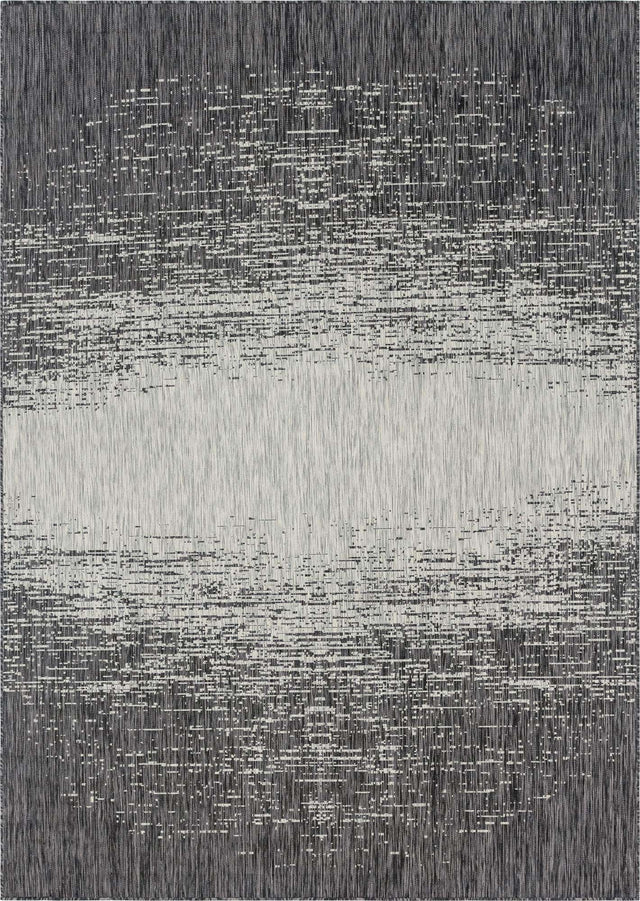 Charcoal Gray 7' 10 x 11' Outdoor Modern Rectangle Area Rug Weather Resistant for Patio, Deck, Terrace, Balcony, Porch 100% Polypropylene Modern Outside Carpet for Sale at Rug Engine
