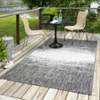 Charcoal Gray 5' 3 x 8' Outdoor Modern Rectangle Area Rug Weather Resistant for Patio, Deck, Terrace, Balcony, Porch 100% Polypropylene Modern Outside Carpet for Sale at Rug Engine