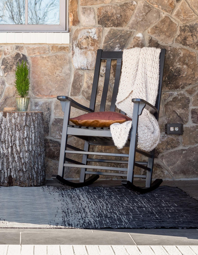 Charcoal Gray 10' x 14' 1 Outdoor Modern Rectangle Area Rug Weather Resistant for Patio, Deck, Terrace, Balcony, Porch 100% Polypropylene Modern Outside Carpet for Sale at Rug Engine