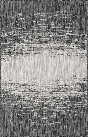 Charcoal Gray 5' 3 x 8' Outdoor Modern Rectangle Area Rug Weather Resistant for Patio, Deck, Terrace, Balcony, Porch 100% Polypropylene Modern Outside Carpet for Sale at Rug Engine