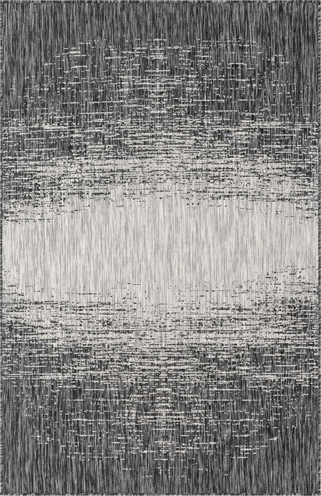 Charcoal Gray 5' 3 x 8' Outdoor Modern Rectangle Area Rug Weather Resistant for Patio, Deck, Terrace, Balcony, Porch 100% Polypropylene Modern Outside Carpet for Sale at Rug Engine