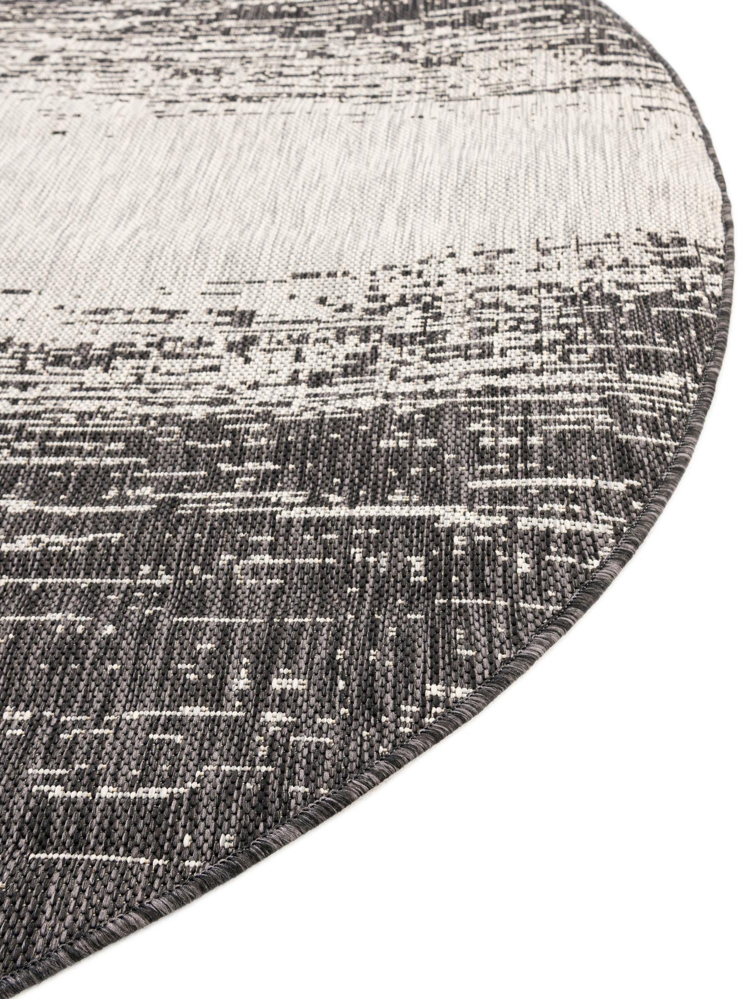 Charcoal Gray 13' 1 x 13' 1 Outdoor Modern Round Area Rug Weather Resistant for Patio, Deck, Terrace, Balcony, Porch 100% Polypropylene Modern Outside Carpet for Sale at Rug Engine