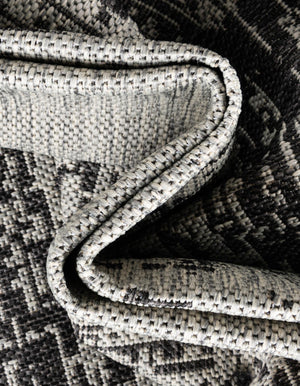 Charcoal Gray 4' 1 x 4' 1 Outdoor Modern Round Area Rug Weather Resistant for Patio, Deck, Terrace, Balcony, Porch