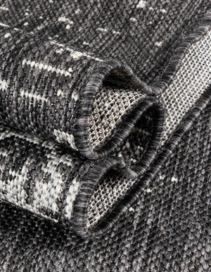 Charcoal Gray 10' 8 x 10' 8 Outdoor Modern Round Area Rug Weather Resistant for Patio, Deck, Terrace, Balcony, Porch 100% Polypropylene Modern Outside Carpet for Sale at Rug Engine