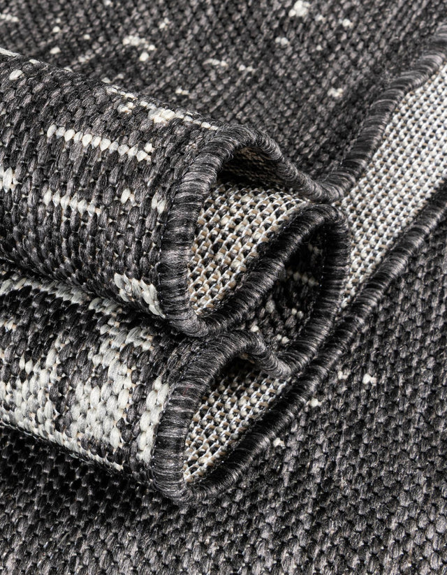 Charcoal Gray 10' 8 x 10' 8 Outdoor Modern Round Area Rug Weather Resistant for Patio, Deck, Terrace, Balcony, Porch 100% Polypropylene Modern Outside Carpet for Sale at Rug Engine